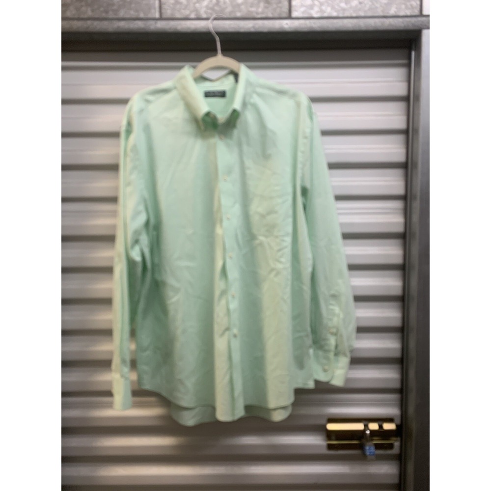Lauren Ralph Lauren Mens Button Down Green Dress Shirt 17.5 34/35